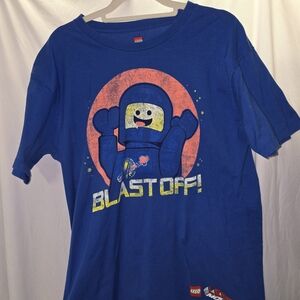 LEGO Blue Blastoff T-Shirt 2014 Size Large Lego Movie